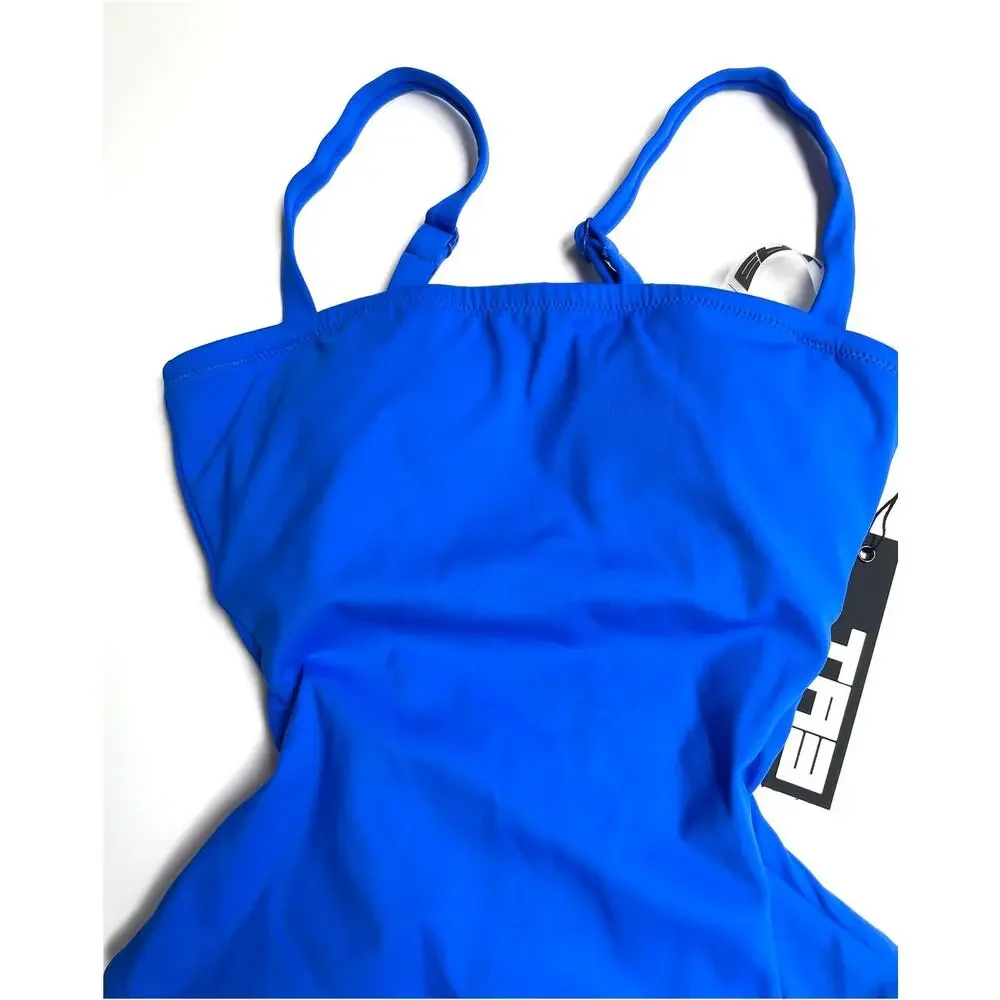 TA3 Squarey Mesh Contour One Piece Swimsuit Sculpting Sapphire Size XS Short